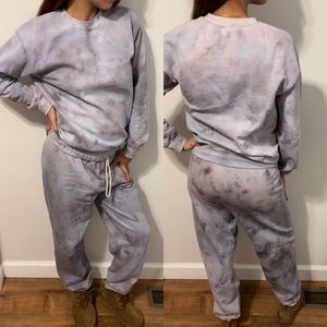 Handmade upcycled tie dyed sweatsuit set S unisex